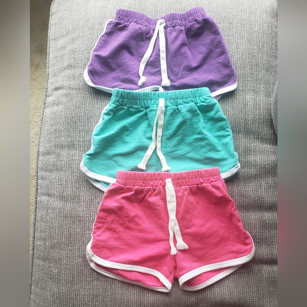 Kid's Casual Shorts - Purple, Teal, and Pink